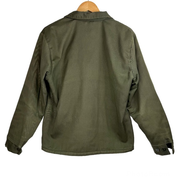 Vintage Wrangler Mens Olive Army Green Quilted Work Jacket Sz 42 Distressed - Picture 2 of 16